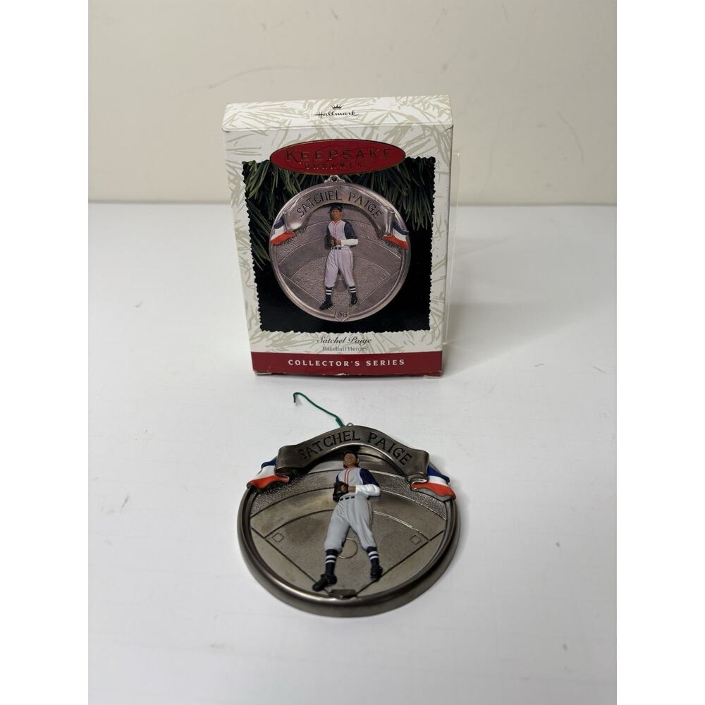 Hallmark Keepsake Ornament Satchel Paige Baseball Heroes #3 1996 Collector's Ser